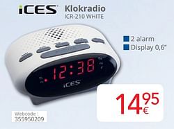 Ices klokradio icr-210 white