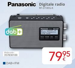 Panasonic digitale radio rf-d10eg-k