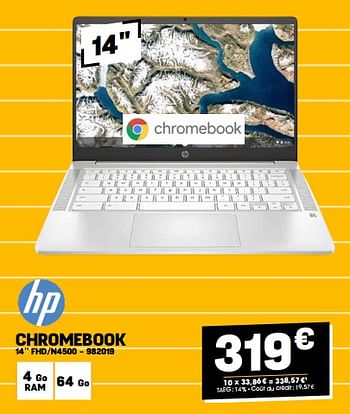 Promotions Hp chromebook 14`` fhd-n4500 - HP - Valide de 31/08/2023 à 10/09/2023 chez Electro Depot
