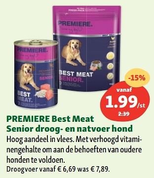 Promoties Premiere best meat senior droog- en natvoer hond - Premiere - Geldig van 06/09/2023 tot 11/09/2023 bij Maxi Zoo