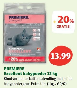 Promoties Premiere excellent babypoeder - Premiere - Geldig van 06/09/2023 tot 11/09/2023 bij Maxi Zoo