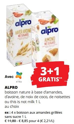 Promotions Alpro boisson aux amandes grillées sans sucre - Alpro - Valide de 07/09/2023 à 20/09/2023 chez Spar (Colruytgroup)