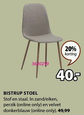 Promoties Bistrup stoel - Huismerk - Jysk - Geldig van 04/09/2023 tot 10/09/2023 bij Jysk
