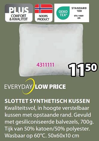 Promoties Slottet synthetisch kussen - Huismerk - Jysk - Geldig van 04/09/2023 tot 10/09/2023 bij Jysk