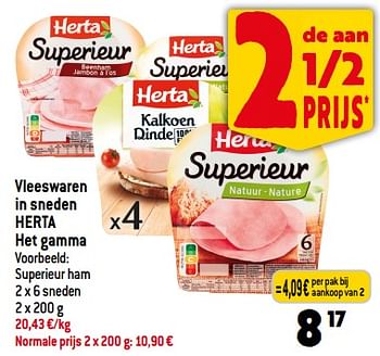 Promoties Vleeswaren in sneden herta - Herta - Geldig van 06/09/2023 tot 12/09/2023 bij Smatch