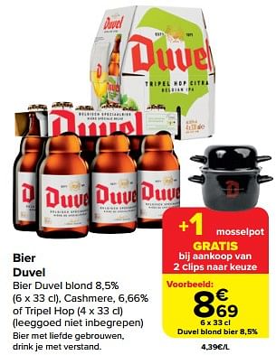 Promoties Duvel blond bier - Duvel - Geldig van 06/09/2023 tot 12/09/2023 bij Carrefour