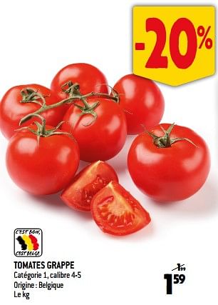 Promotions Tomates grappe - Produit Maison - Smatch - Valide de 06/09/2023 à 12/09/2023 chez Smatch