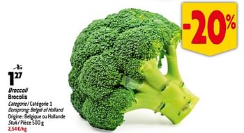 Promoties Broccoli brocolis - Huismerk - Match - Geldig van 06/09/2023 tot 12/09/2023 bij Match