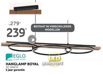 Promoties Hanglamp boyal - Eglo - Geldig van 06/09/2023 tot 25/09/2023 bij Brico