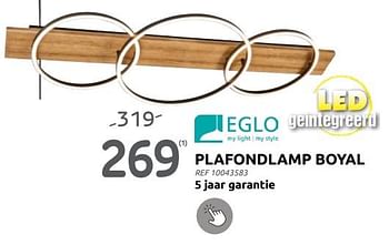 Promoties Plafondlamp boyal - Eglo - Geldig van 06/09/2023 tot 25/09/2023 bij Brico