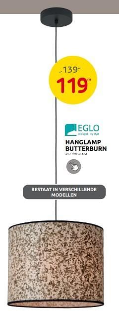 Promoties Hanglamp butterburn - Eglo - Geldig van 06/09/2023 tot 25/09/2023 bij Brico
