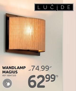Promoties Wandlamp magius - Lucide - Geldig van 06/09/2023 tot 25/09/2023 bij Brico