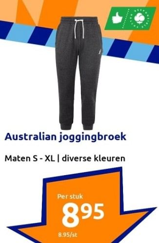 Promoties Australian joggingbroek - Australian - Geldig van 06/09/2023 tot 12/09/2023 bij Action