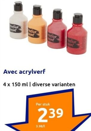 Promoties Avec acrylverf - Huismerk - Action - Geldig van 06/09/2023 tot 12/09/2023 bij Action
