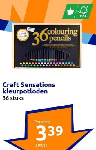 Promoties Craft sensations kleurpotloden - Craft Sensations - Geldig van 06/09/2023 tot 12/09/2023 bij Action