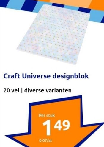Promoties Craft universe designblok - Craft Universe - Geldig van 06/09/2023 tot 12/09/2023 bij Action