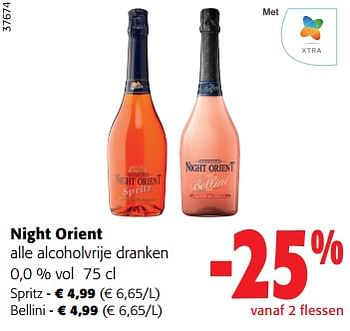 Promoties Night orient alle alcoholvrije dranken - Night orient - Geldig van 06/09/2023 tot 19/09/2023 bij Colruyt