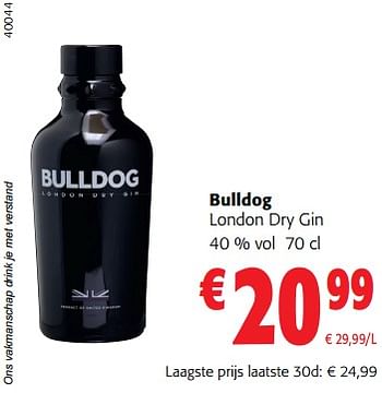 Promoties Bulldog london dry gin - Bulldog - Geldig van 06/09/2023 tot 19/09/2023 bij Colruyt