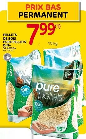 Promotions Pellets de bois pure pellets din+ - Pure Pellets - Valide de 06/09/2023 à 25/09/2023 chez Brico