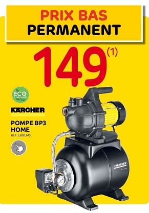 Promoties Pompe bp3 home kärcher - Kärcher - Geldig van 06/09/2023 tot 25/09/2023 bij Brico