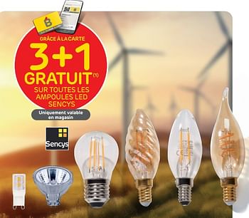 Promotions 3+1 gratuit sur toutes les ampoules led sencys - Sencys - Valide de 06/09/2023 à 25/09/2023 chez Brico