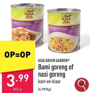 Promoties Bami goreng of nasi goreng - Asia Green Garden - Geldig van 15/09/2023 tot 23/09/2023 bij Aldi
