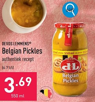 Promoties Belgian pickles - Devos Lemmens - Geldig van 13/09/2023 tot 23/09/2023 bij Aldi