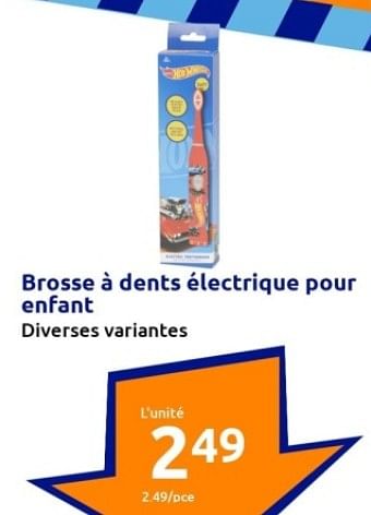 Promotions Brosse à dents électrique pour enfant - Produit Maison - Action - Valide de 06/09/2023 à 12/09/2023 chez Action