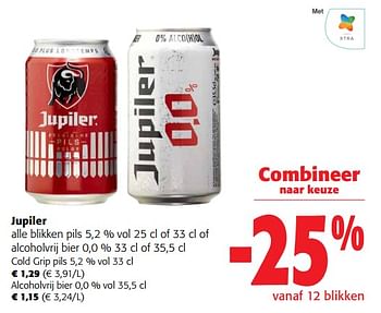 Promoties Jupiler alle blikken pils of alcoholvrij bier - Jupiler - Geldig van 06/09/2023 tot 19/09/2023 bij Colruyt