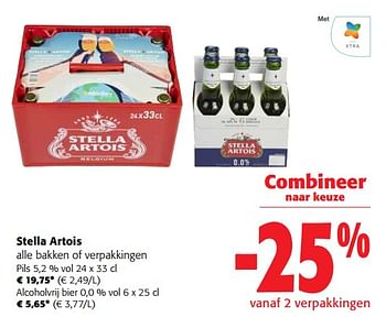Promoties Stella artois alle bakken of verpakkingen - Stella Artois - Geldig van 06/09/2023 tot 19/09/2023 bij Colruyt