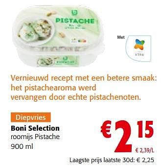 Promoties Boni selection roomijs pistache - Boni - Geldig van 06/09/2023 tot 19/09/2023 bij Colruyt