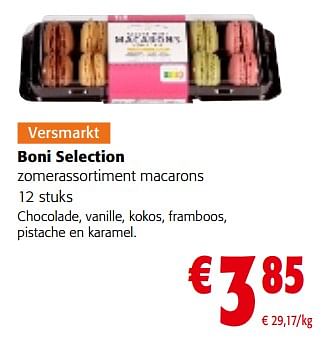 Promoties Boni selection zomerassortiment macarons - Boni - Geldig van 06/09/2023 tot 19/09/2023 bij Colruyt