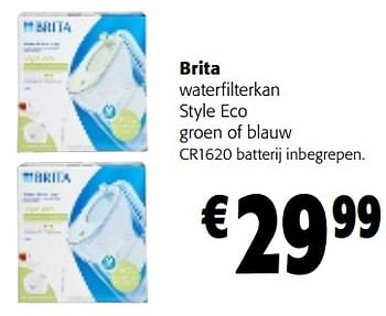 Promoties Brita waterfilterkan style eco groen of blauw - Brita - Geldig van 06/09/2023 tot 19/09/2023 bij Colruyt
