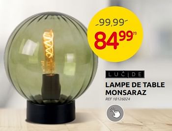 Promotions Lampe de table monsaraz - Lucide - Valide de 06/09/2023 à 25/09/2023 chez Brico