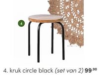 Kruk circle black set van 2-Huismerk - Baby & Tiener Megastore