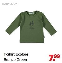 Babylook t-shirt explore bronze green-Baby look