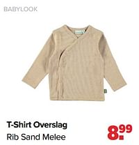 Babylook t-shirt overslag rib sand melee-Baby look