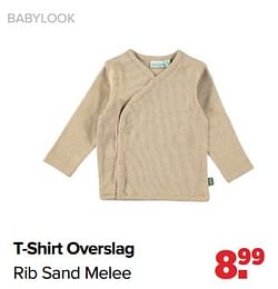 Babylook t-shirt overslag rib sand melee