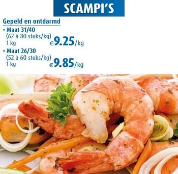 Promotions Scampi’s gepeld en ontdarmd - Produit Maison - Aronde - Valide de 01/09/2023 à 30/09/2023 chez Aronde