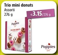 Promoties Trio mini donuts - Poppies - Geldig van 01/09/2023 tot 30/09/2023 bij Aronde