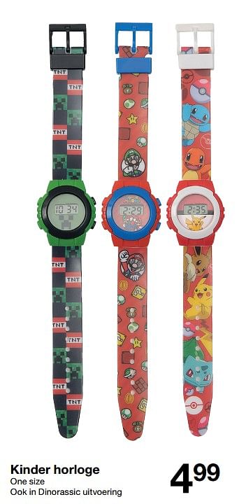 Promotions Kinder horloge - Produit maison - Zeeman  - Valide de 09/09/2023 à 15/09/2023 chez Zeeman
