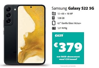 Promoties Samsung galaxy s22 5g - Samsung - Geldig van 07/09/2023 tot 02/10/2023 bij Base