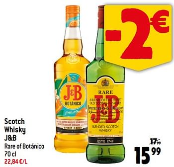 Promoties Scotch whisky j+b - J & B - Geldig van 06/09/2023 tot 12/09/2023 bij Louis Delhaize