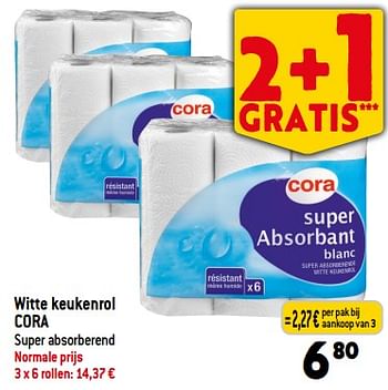 Promoties Witte keukenrol cora - Huismerk - Louis Delhaize - Geldig van 06/09/2023 tot 12/09/2023 bij Louis Delhaize