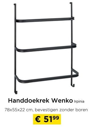 Promotions Handdoekrek wenko irpinia - Wenko - Valide de 01/09/2023 à 27/09/2023 chez Molecule