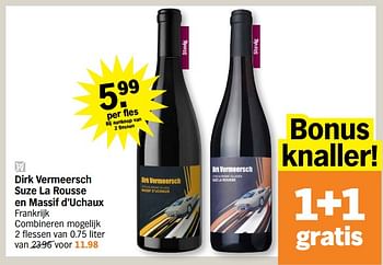Promoties Dirk vermeersch suze la rousse en massif d`uchaux - Rode wijnen - Geldig van 11/09/2023 tot 17/09/2023 bij Albert Heijn