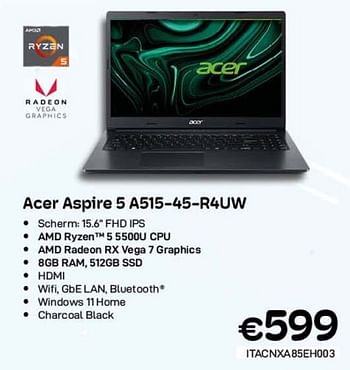 Promoties Acer aspire 5 a515-45-r4uw - Acer - Geldig van 01/09/2023 tot 30/09/2023 bij Compudeals