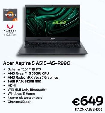 Promoties Acer aspire 5 a515-45-r99g - Acer - Geldig van 01/09/2023 tot 30/09/2023 bij Compudeals