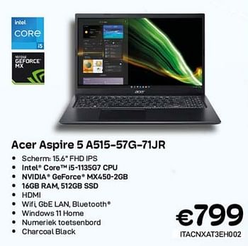 Promoties Acer aspire 5 a515-57g-71jr - Acer - Geldig van 01/09/2023 tot 30/09/2023 bij Compudeals