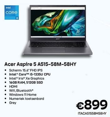 Promoties Acer aspire 5 a515-58m-58hy - Acer - Geldig van 01/09/2023 tot 30/09/2023 bij Compudeals